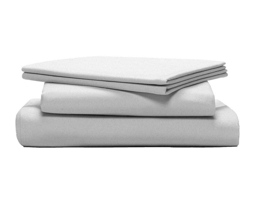 Crisp white twin sheet set in premium percale cotton by Canadian brand Haven
