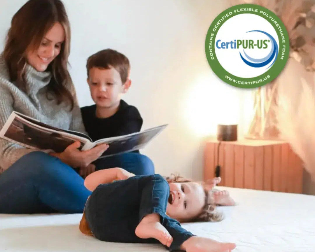 HIBERNate Kids Mattress proudly meets CertiPUR-US® standards, ensuring the use of safe, non-toxic foams free from harmful chemicals for a healthier sleep environment.