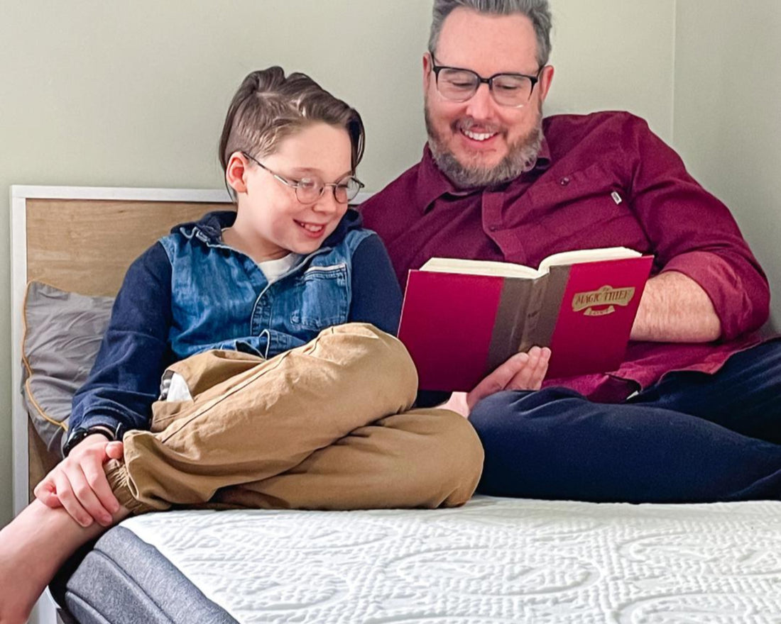 Discover the Hibernate Mattress—a comfortable kids mattress for story time & sleep. Non-toxic, eco-friendly, Canadian-made. Perfect for family bonding & safe, supportive kids beds. Read Hibernate reviews!