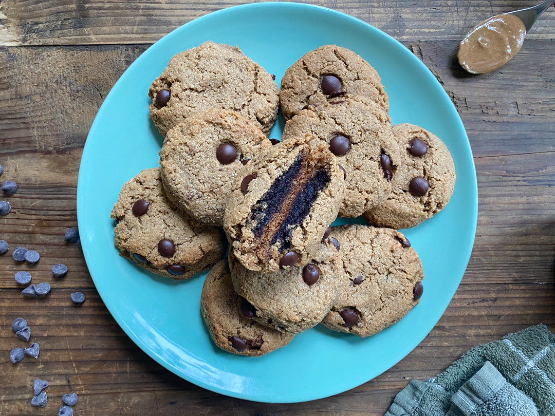 Vegan Chocolate Chip Brownie Stuffed Cookies Recipe