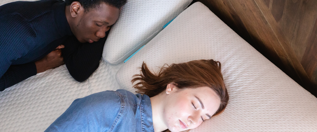 Top 10 Sleep Myths Debunked by Sleep Experts - 2 people sleeping in a bed together on a Haven Mattress