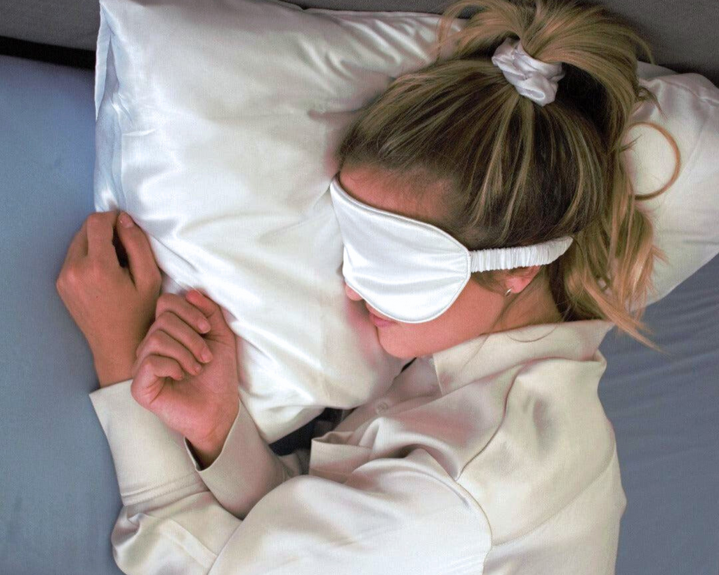 haven mattress silk sleep set pillowcase sleep mask hair scrunchie
