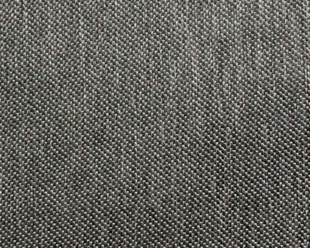 Close-up of charcoal grey woven fabric upholstery on Canadian-made Oakville Snap Frame platform bed