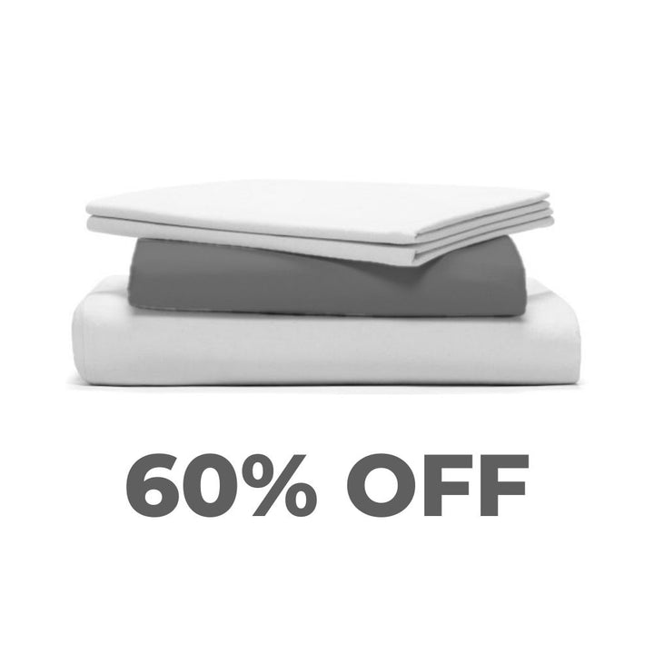 White/Greay Bedface Percale Deluxe Sheet Sets from Bedface - 60% OFF!