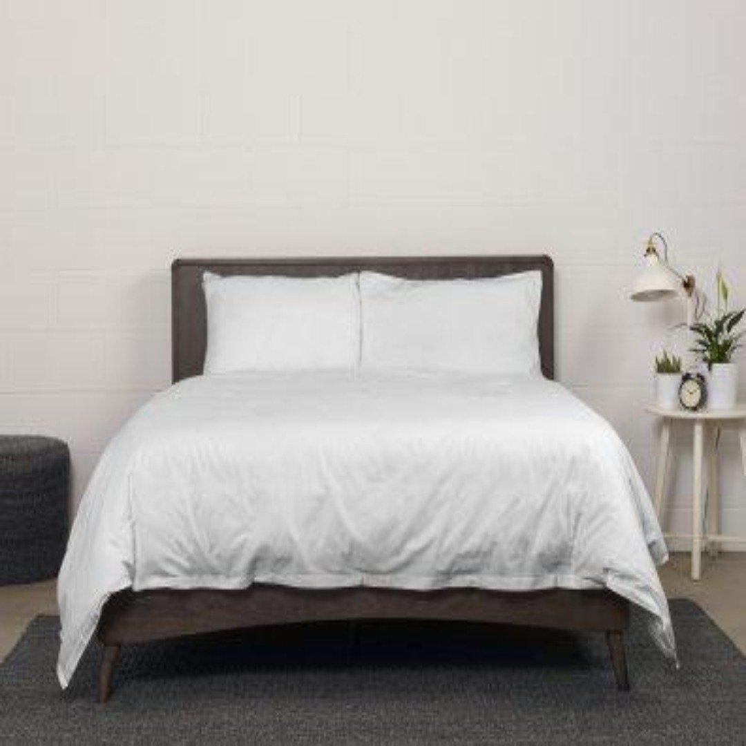 bedface starlight white sateen duver cover and sheet set - premium long staple cotton