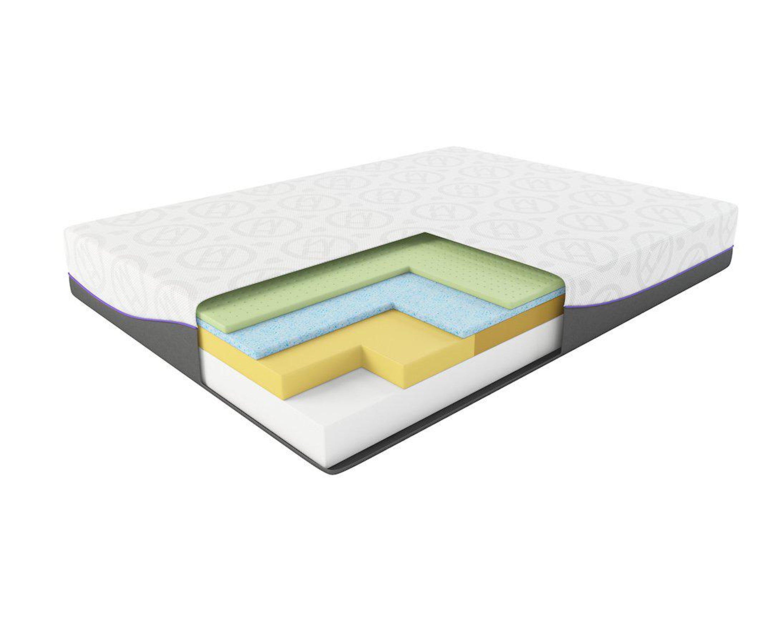 Haven Mattress showing the five cool tech layers that are built into each bed-in-box mattress
