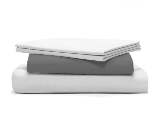 Haven Mattress Sheets OVERSTOCK WHITESALE Percale Deluxe Sheet Set (Grey/White)
