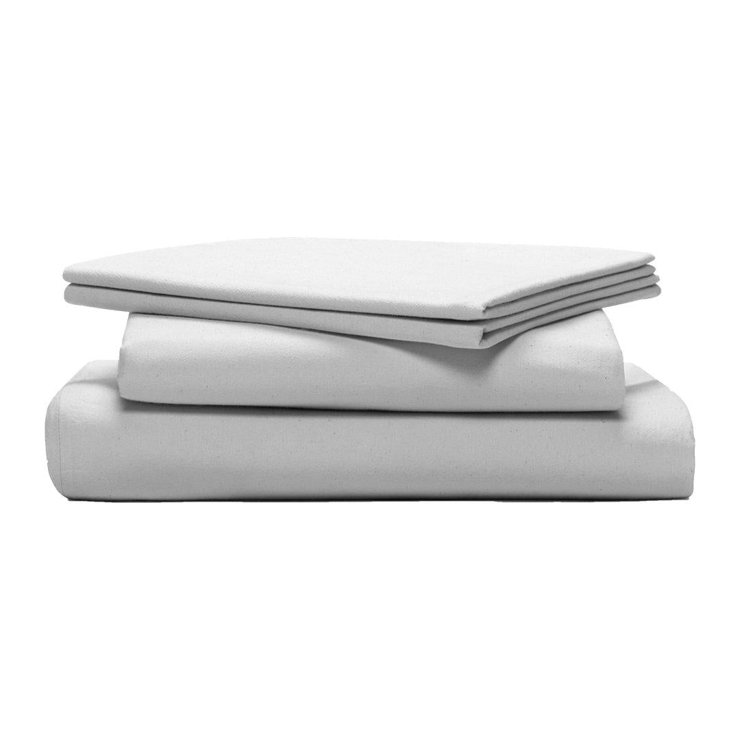 bedface percale sheet set in Starlight white